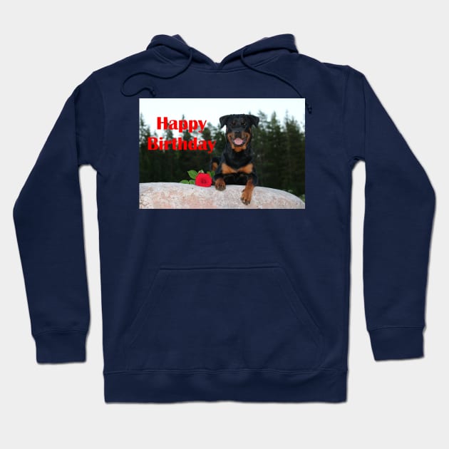 Rottweiler Happy Birthday Hoodie by Wanderingangel